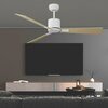Iliving Indoor/Outdoor 52 in. White/Wood Ceiling Fan with Remote Control 3 Blades 6 Speeds ILG8CF52W